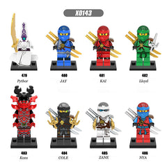 X0143 Enter the Ninjanomicon Masters of Spinjitzu Cartoon Game Minifigures Building Blocks Pythor Jay Kai Lloyd Kozu Cole Zane Nya Action Mini Figures Assemble Bricks Educational Toys for Children Boys