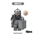 X0314 Lord of the Rings LOTR Hobbit Wars Minifigures Building Blocks Dwarf Warrior Medieval Military Ironfoot Durin's Folk Action Mini Figures Weapon Helmet Shield Armor Sword Assemble DIY MOC Accessories Movies Bricks Educational Toys Gift for Children