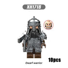 X0314 Lord of the Rings LOTR Hobbit Wars Minifigures Building Blocks Dwarf Warrior Medieval Military Ironfoot Durin's Folk Action Mini Figures Weapon Helmet Shield Armor Sword Assemble DIY MOC Accessories Movies Bricks Educational Toys Gift for Children
