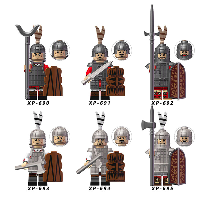 KT1093 medieval soldier Minifigures Building Blocks Heavy Infantry Light Soldier shield armor Elite Infantry Compatible Action Mini Figures Assemble Educational Toys Gift for Children