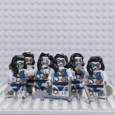 MOC Halloween Cemetery Zombies Skeleton Minifigs Building Blocks Ghost Chemical Defense Warfare Corps Toys Gifts For Children