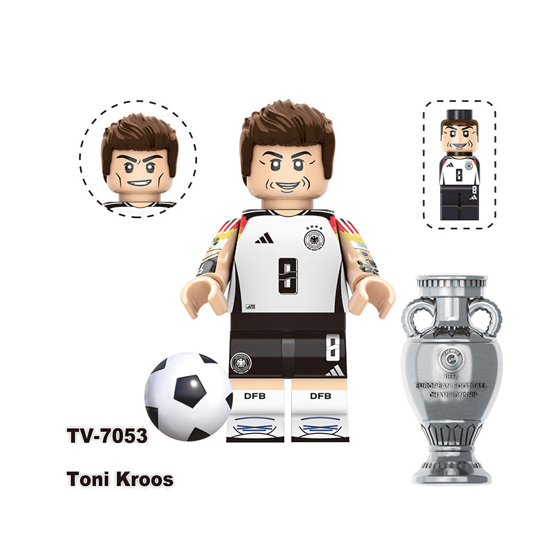 TV6507 Football Star Virgil Van Dijk Toni Kroos Anime Minifigs Building Blocks Bellingham Alvaro Morata Boys Toys Gifts Children