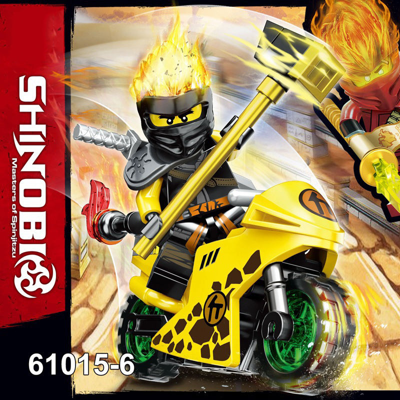 61015 Enter the Ninjanomicon Masters of Spinjitzu Cartoon Game Minifigures Building Blocks Jay Zane Kal Pixal Lloyd Niya Cole Action Motorcycle Mini Figures Assemble MOC DIY Weapon Sword Game Bricks Educational Toys Gift for Children Boys Kids