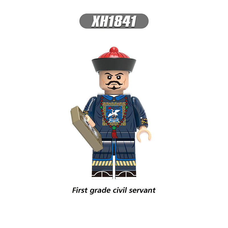 X0329 Qing Dynasty Series Minifigs Imperial Guard Building Blocks MOC Civil Military Officials Figures Bricks Model Toys Gifts
