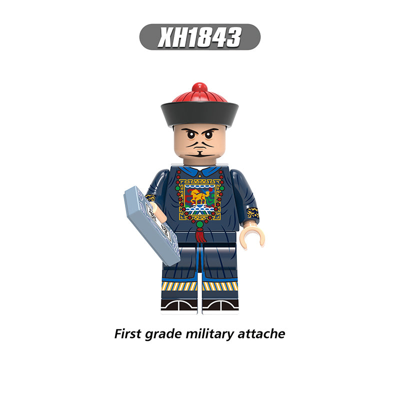 X0329 Qing Dynasty Series Minifigs Imperial Guard Building Blocks MOC Civil Military Officials Figures Bricks Model Toys Gifts