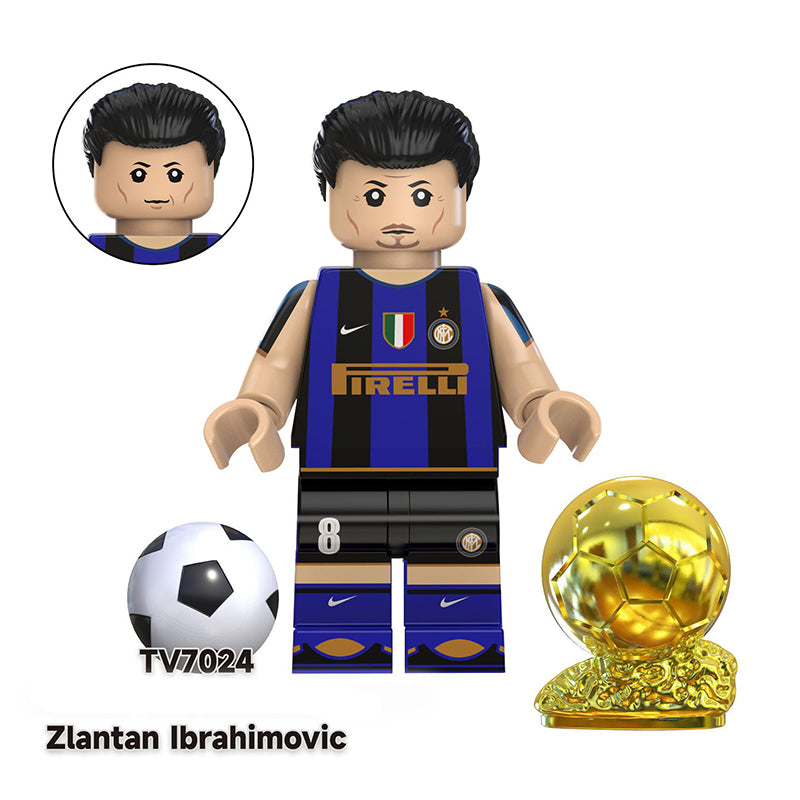 TV6503 Football Players Star Leo Messi Neymar Anime Minifigs Building Blocks World Cup Luis Suarez Cartoon Boys Toys Gifts Children