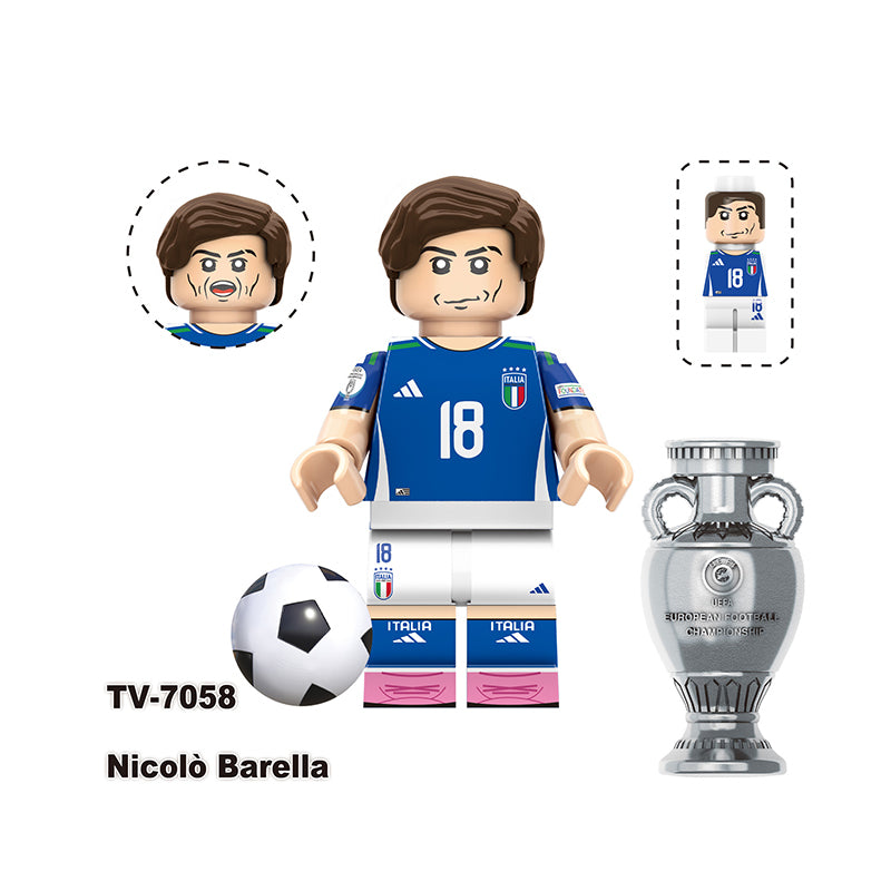 TV6507 Football Star Virgil Van Dijk Toni Kroos Anime Minifigs Building Blocks Bellingham Alvaro Morata Boys Toys Gifts Children
