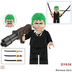 DY635 DY636 One Piece Roronoa Zoro Assembling Sword Hero Action Figures Pirate Hunter Minifigs Building Blocks Children Toys Gifts