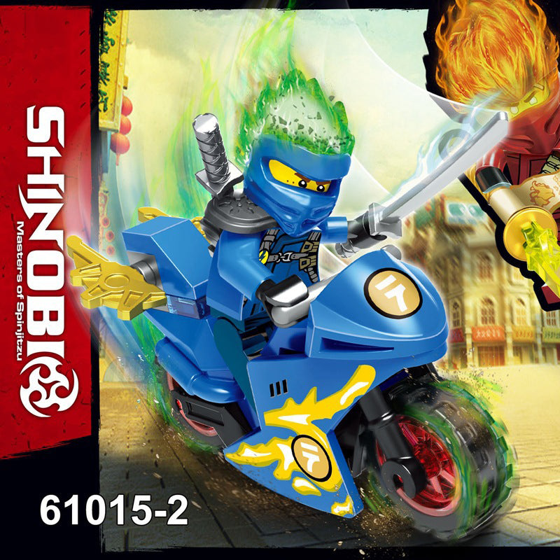 61015 Enter the Ninjanomicon Masters of Spinjitzu Cartoon Game Minifigures Building Blocks Jay Zane Kal Pixal Lloyd Niya Cole Action Motorcycle Mini Figures Assemble MOC DIY Weapon Sword Game Bricks Educational Toys Gift for Children Boys Kids