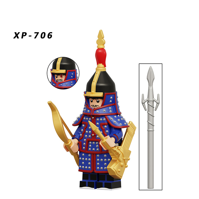 KT1095 Medieval Series Qing dynasty Soliders Minifigs Building Blocks Weapon Army Knight Jaime Lannister Meryn Trant Toys Gifts