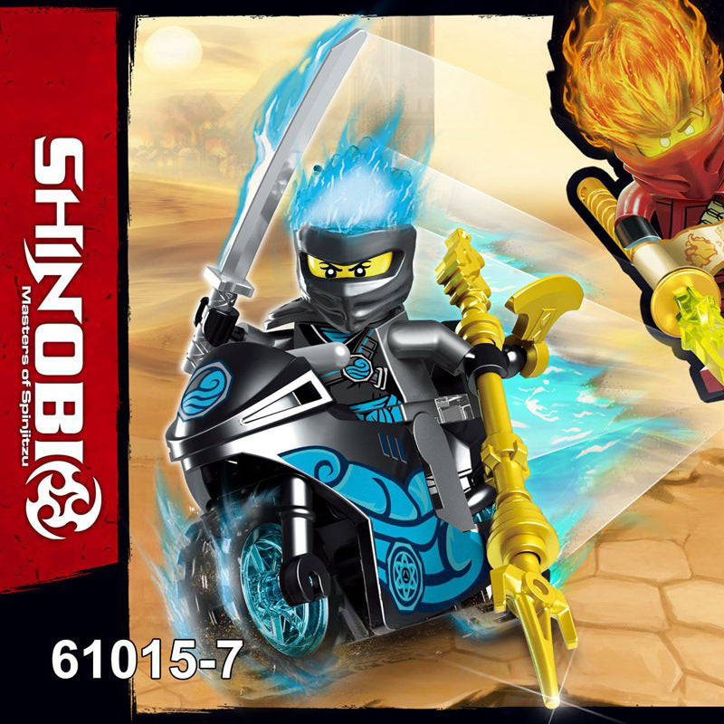 61015 Enter the Ninjanomicon Masters of Spinjitzu Cartoon Game Minifigures Building Blocks Jay Zane Kal Pixal Lloyd Niya Cole Action Motorcycle Mini Figures Assemble MOC DIY Weapon Sword Game Bricks Educational Toys Gift for Children Boys Kids