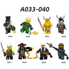 A033-040 Enter the Ninjanomicon Masters of Spinjitzu Cartoon Game Minifigures Building Blocks Iron Baron Lloyd Master of the Golden Dragon Chew Harumi Nya Muzzle Wu Teen Action Mini Figures Assemble MOC DIY Weapon Game Bricks Educational Toys Gift Boys