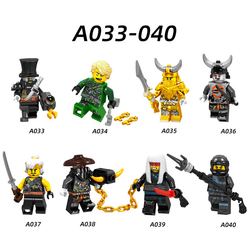 A033-040 Enter the Ninjanomicon Masters of Spinjitzu Cartoon Game Minifigures Building Blocks Iron Baron Lloyd Master of the Golden Dragon Chew Harumi Nya Muzzle Wu Teen Action Mini Figures Assemble MOC DIY Weapon Game Bricks Educational Toys Gift Boys