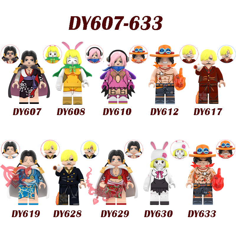 DY607-633 Luffy Ace Anime Rabbit Luffy Sanji Minifig Action Figures Building Blocks Hot Educational Cartoon Toys Children Gifts