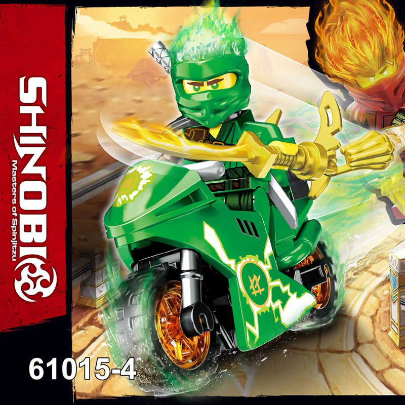 61015 Enter the Ninjanomicon Masters of Spinjitzu Cartoon Game Minifigures Building Blocks Jay Zane Kal Pixal Lloyd Niya Cole Action Motorcycle Mini Figures Assemble MOC DIY Weapon Sword Game Bricks Educational Toys Gift for Children Boys Kids