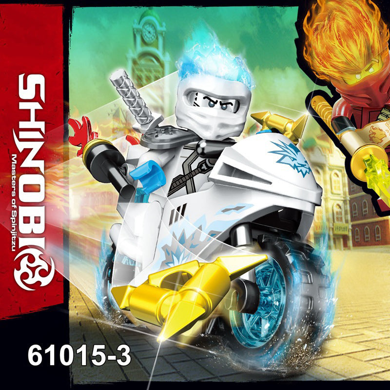 61015 Enter the Ninjanomicon Masters of Spinjitzu Cartoon Game Minifigures Building Blocks Jay Zane Kal Pixal Lloyd Niya Cole Action Motorcycle Mini Figures Assemble MOC DIY Weapon Sword Game Bricks Educational Toys Gift for Children Boys Kids