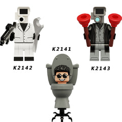K2141-2143 Web Anime Series Monitor Minifigs Building Blocks Sound Man TV Person Weapon Gun Swords Chainsaw Toys Boys