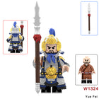 W1313-1329 Medieval Wumu Gold Silver Black Armor Minifigs Building Blocks Yuefei Warrior Action Figure Compatible Children Toys Gift