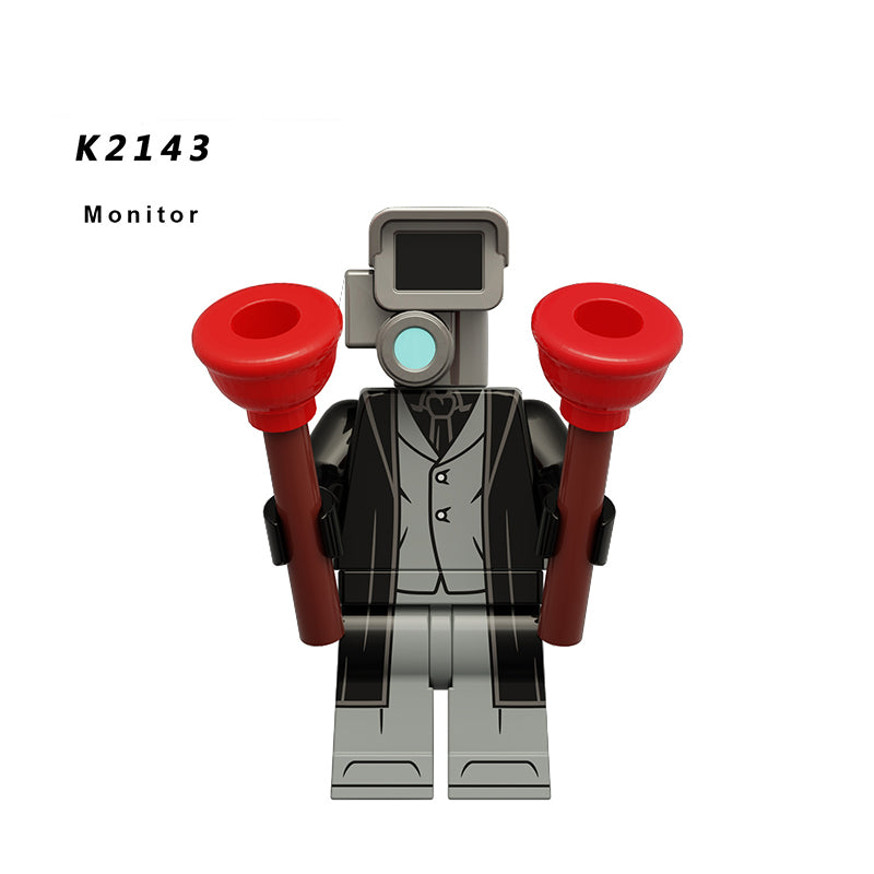 K2141-2143 Web Anime Series Monitor Minifigs Building Blocks Sound Man TV Person Weapon Gun Swords Chainsaw Toys Boys