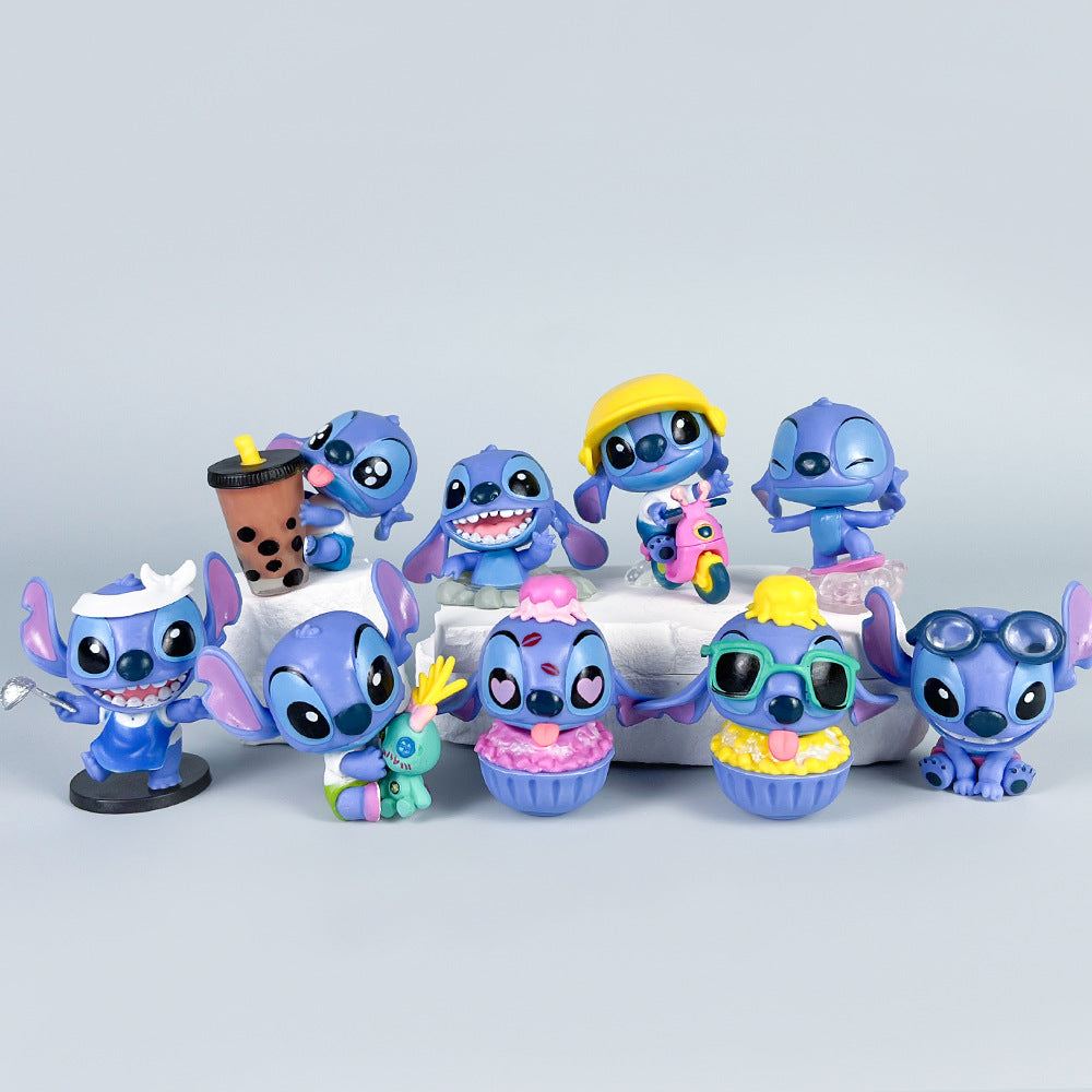 Lilo Stitch Boba Tea Motorcycle Figurine