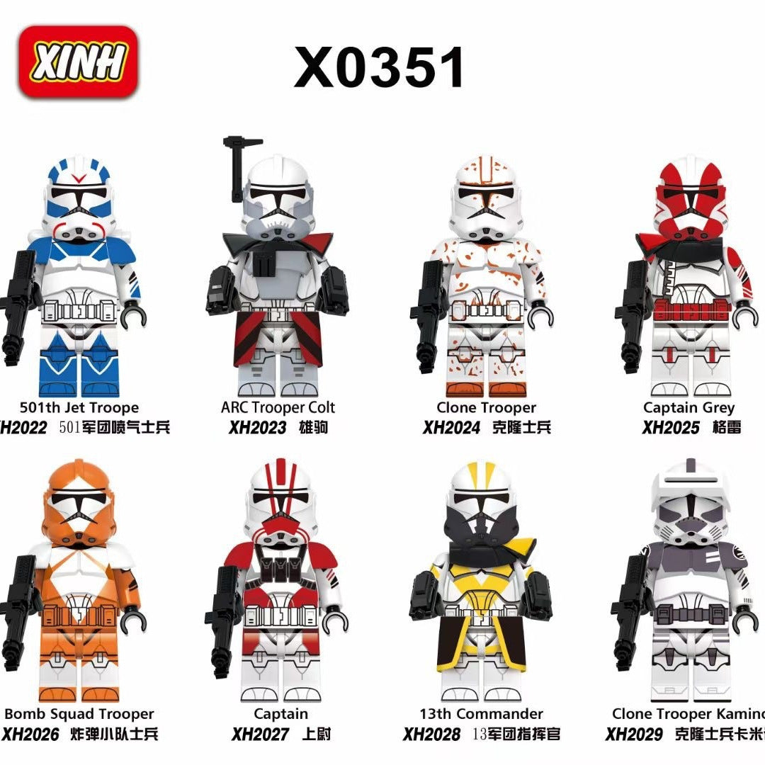 X0351 Clone Trooper Commander SciFi Brick Figure Toy