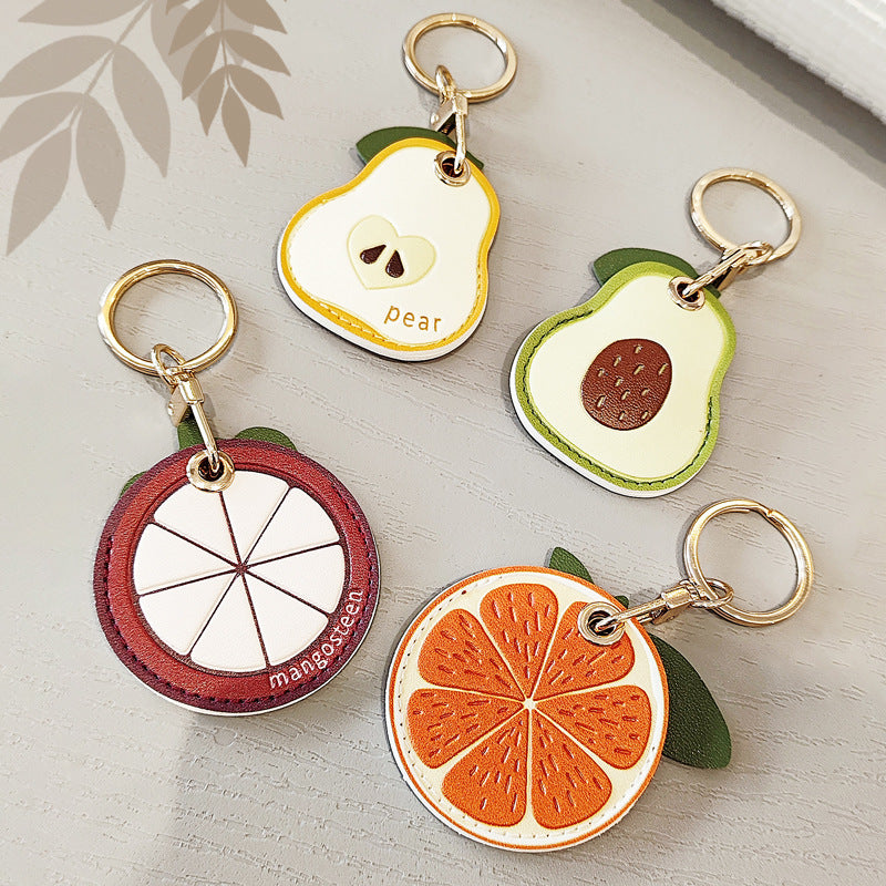 Fruity Leather AirTag Holder Keychain Cute Protective