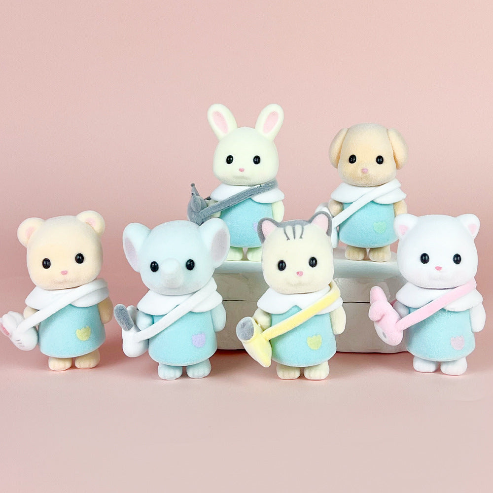 Flocked Sylvanian Families Puppy Cute Fluffy Desk Friend
